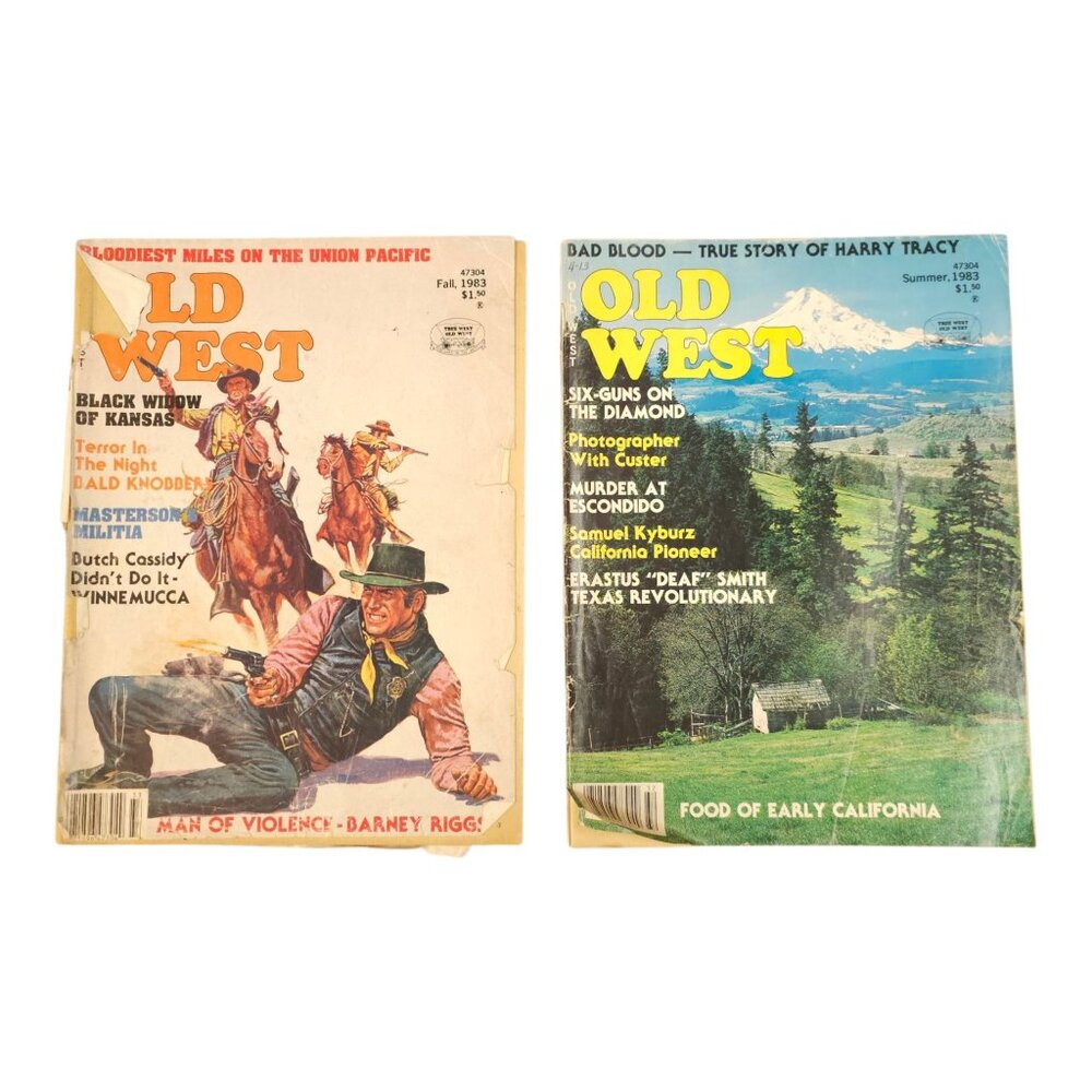 Old West Magazine Lot Of 2 Summer Fall 1983 Editions Western Publications